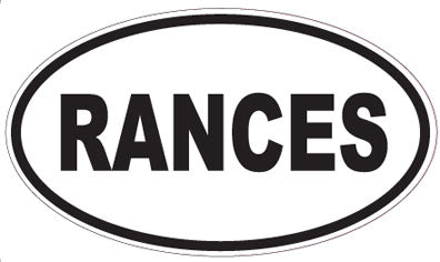 RANCES - Oval Sticker