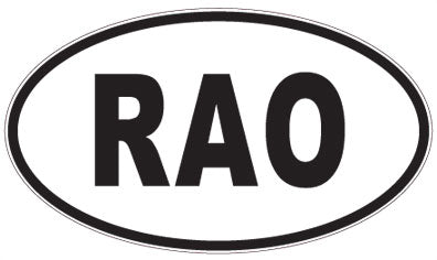 RAO - 3 Letter Initials Oval Sticker