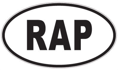 RAP - 3 Letter Initials Oval Sticker