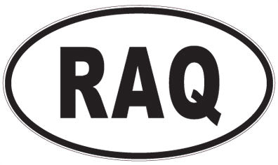 RAQ - 3 Letter Initials Oval Sticker
