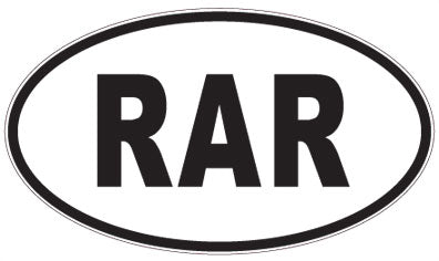 RAR - 3 Letter Initials Oval Sticker