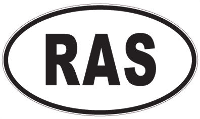 RAS - 3 Letter Initials Oval Sticker
