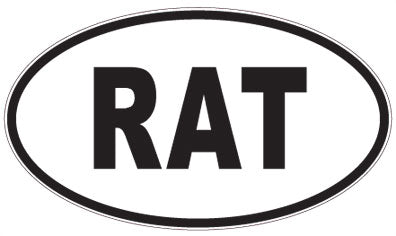 RAT - 3 Letter Initials Oval Sticker
