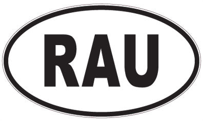 RAU - 3 Letter Initials Oval Sticker