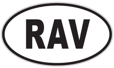 RAV - 3 Letter Initials Oval Sticker