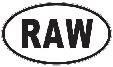RAW - 3 Letter Initials Oval Sticker
