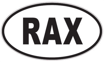 RAX - 3 Letter Initials Oval Sticker