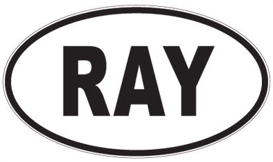 RAY - 3 Letter Initials Oval Sticker