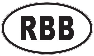 RBB - 3 Letter Initials Oval Sticker