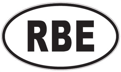 RBE - 3 Letter Initials Oval Sticker