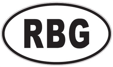RBG - 3 Letter Initials Oval Sticker