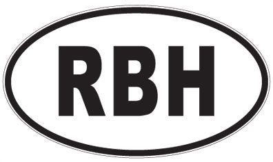 RBH - 3 Letter Initials Oval Sticker
