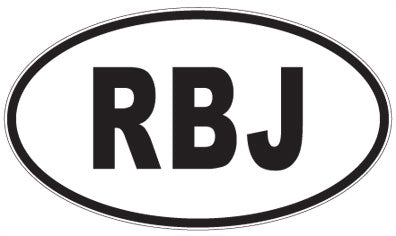 RBJ - 3 Letter Initials Oval Sticker
