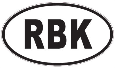 RBK - 3 Letter Initials Oval Sticker