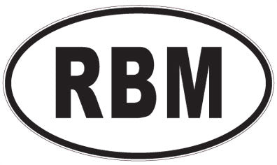 RBM - 3 Letter Initials Oval Sticker