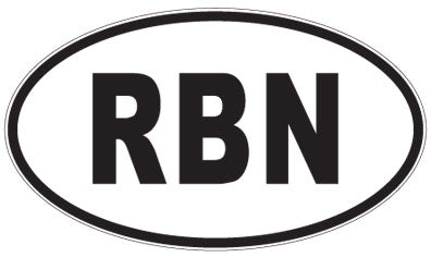 RBN - 3 Letter Initials Oval Sticker