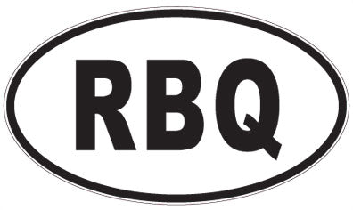 RBQ - 3 Letter Initials Oval Sticker