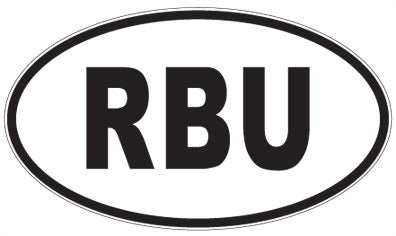 RBU - 3 Letter Initials Oval Sticker