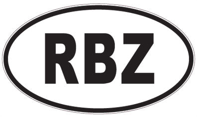 RBZ - 3 Letter Initials Oval Sticker
