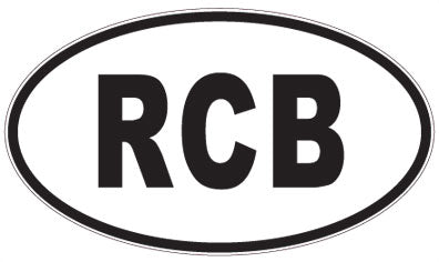 RCB - 3 Letter Initials Oval Sticker