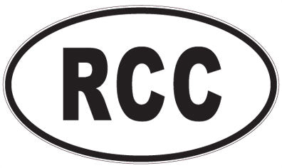 RCC - 3 Letter Initials Oval Sticker