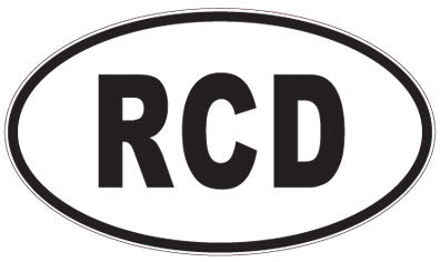 RCD - 3 Letter Initials Oval Sticker