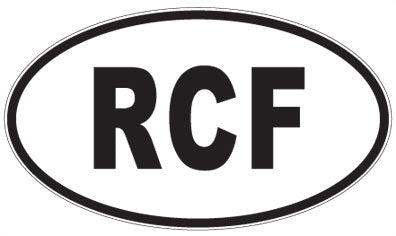 RCF - 3 Letter Initials Oval Sticker