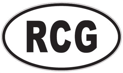 RCG - 3 Letter Initials Oval Sticker