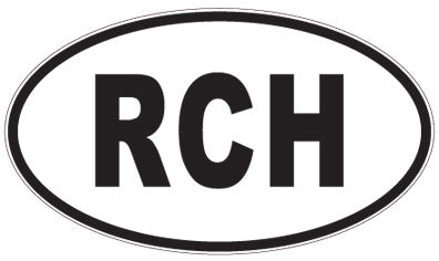 RCH - 3 Letter Initials Oval Sticker