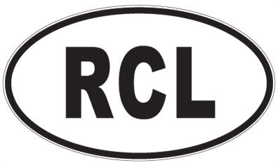 RCL - 3 Letter Initials Oval Sticker