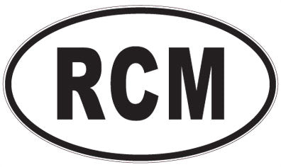 RCM - 3 Letter Initials Oval Sticker