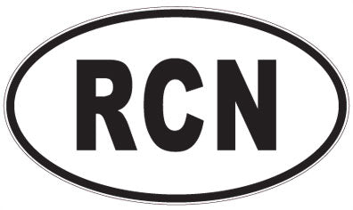 RCN - 3 Letter Initials Oval Sticker