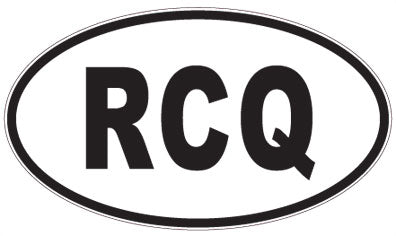 RCQ - 3 Letter Initials Oval Sticker
