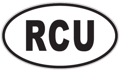 RCU - 3 Letter Initials Oval Sticker