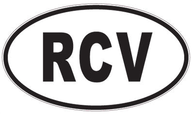 RCV - 3 Letter Initials Oval Sticker