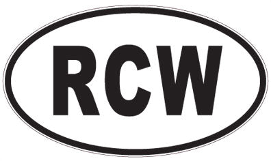 RCW - 3 Letter Initials Oval Sticker