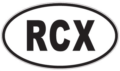 RCX - 3 Letter Initials Oval Sticker
