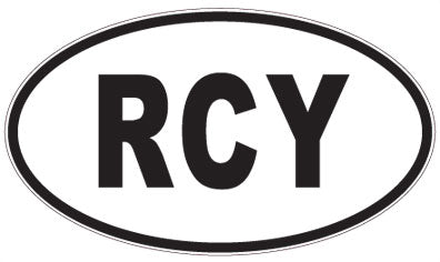 RCY - 3 Letter Initials Oval Sticker