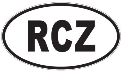 RCZ - 3 Letter Initials Oval Sticker