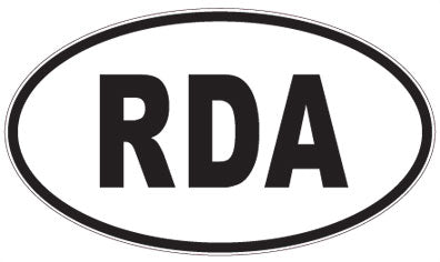 RDA - 3 Letter Initials Oval Sticker
