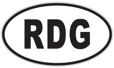 RDG - 3 Letter Initials Oval Sticker