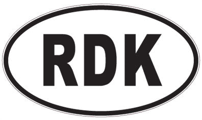 RDK - 3 Letter Initials Oval Sticker