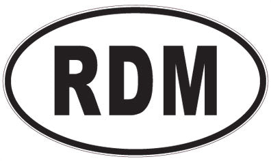 RDM - 3 Letter Initials Oval Sticker