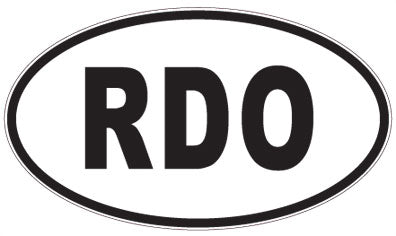 RDO - 3 Letter Initials Oval Sticker
