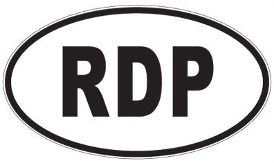 RDP - 3 Letter Initials Oval Sticker