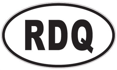 RDQ - 3 Letter Initials Oval Sticker