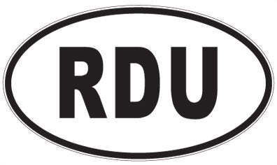 RDU - 3 Letter Initials Oval Sticker
