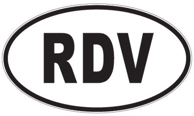 RDV - 3 Letter Initials Oval Sticker