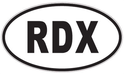 RDX - 3 Letter Initials Oval Sticker