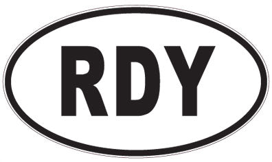 RDY - 3 Letter Initials Oval Sticker